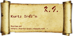 Kurtz Irén névjegykártya